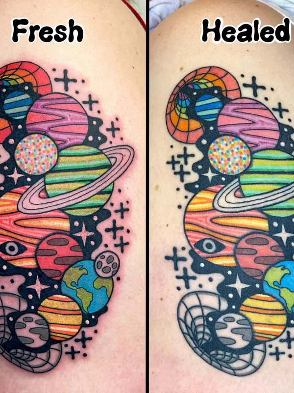 color illustrative tatouage sur shoulder blade #57594 | Artiste tatoueur Deryk Webb