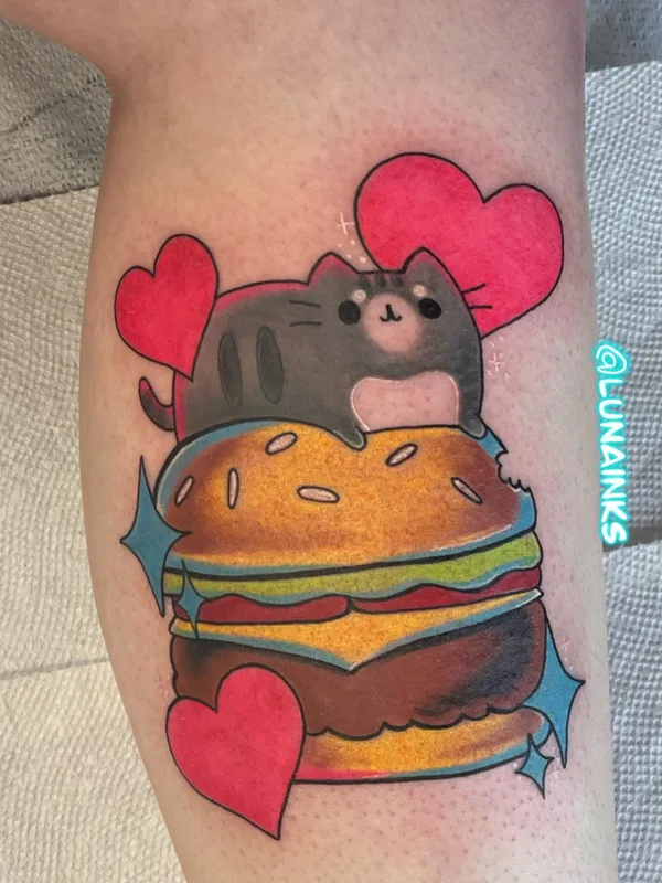 color cartoon Tatuagem em calf #57604 | Tatuador Luna Snow
