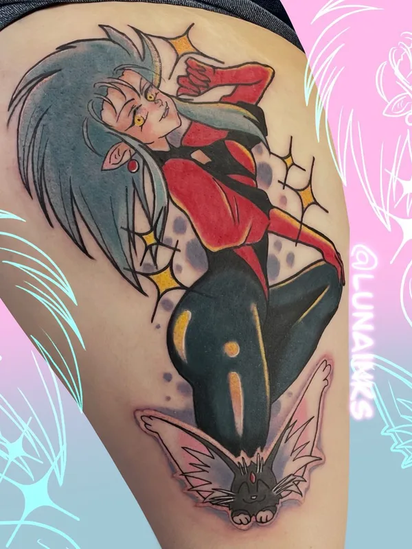 female color anime Tatuagem em thigh #57599 | Tatuador Luna Snow