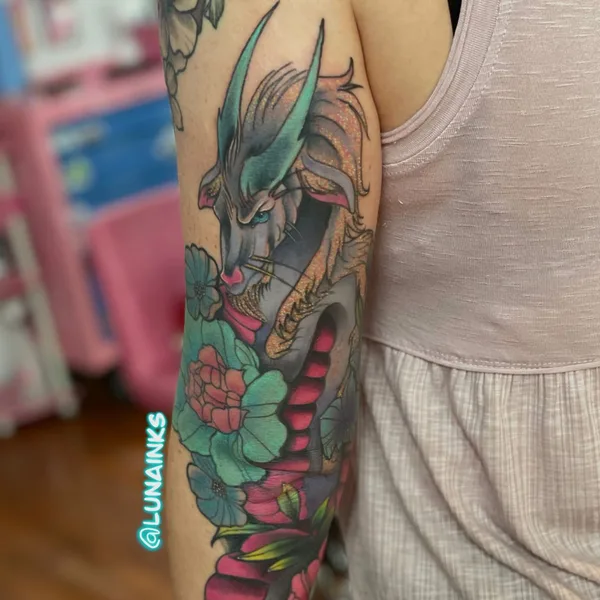 Illustrative tattoo by Luna Snow in Murfreesboro