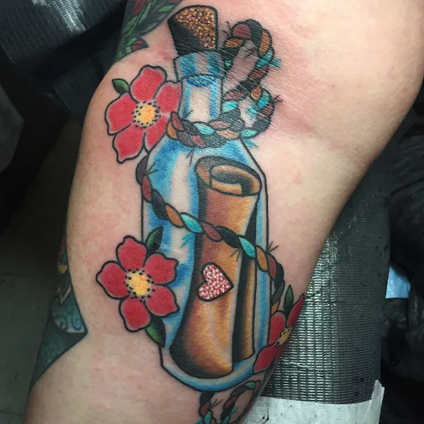 Illustrative tattoo by Paul Kirk in Marmet