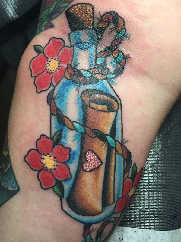 color neo traditional tattoo auf knee #57616 | Tätowierer Paul Kirk