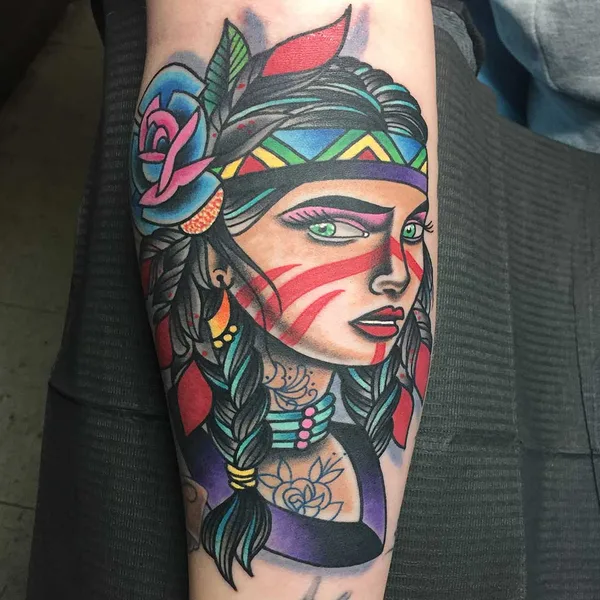 Illustrative tattoo by Paul Kirk in Marmet