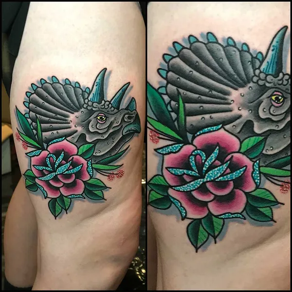 Illustrative tattoo by Paul Kirk in Marmet