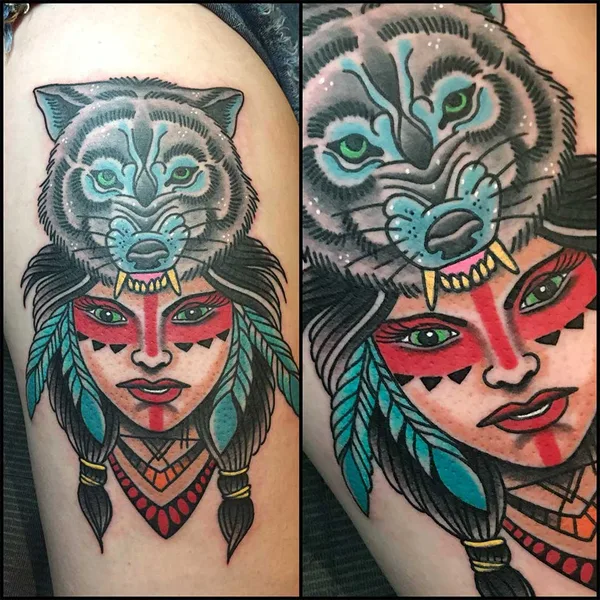 Illustrative tattoo by Paul Kirk in Marmet