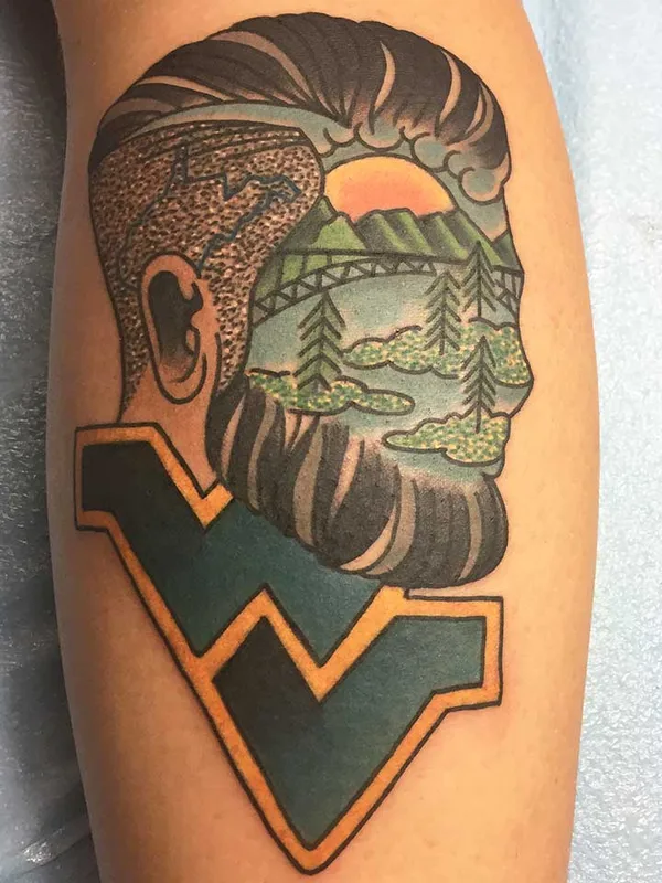 color neo traditional tattoo auf calf #57621 | Tätowierer Paul Kirk