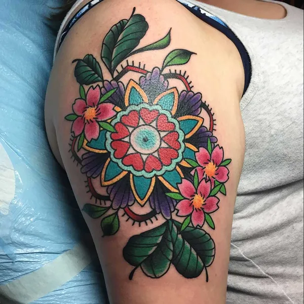 Illustrative tattoo by Paul Kirk in Marmet