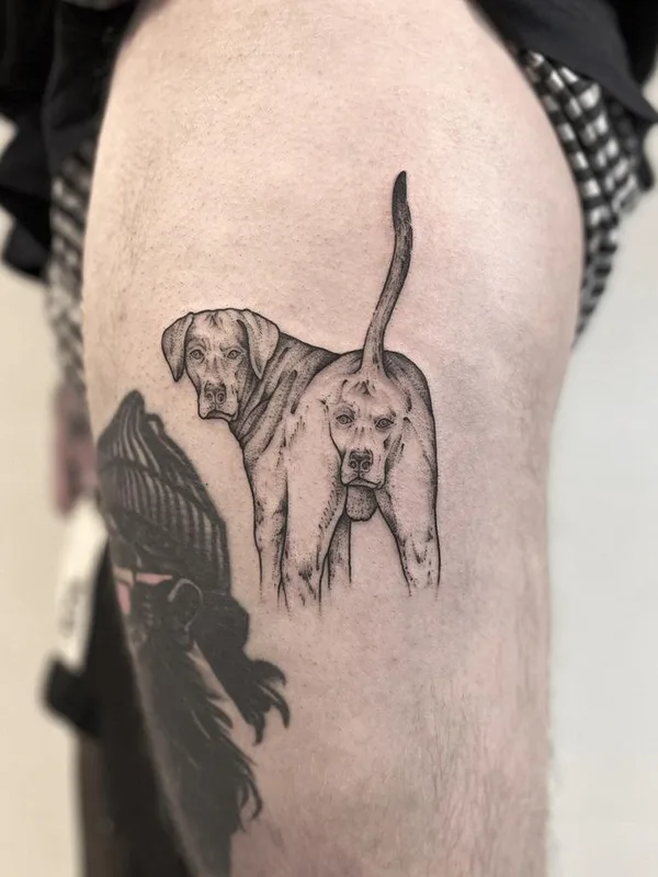black and grey realism татуировка на thigh #72561 | Тату мастер weepandforfeit