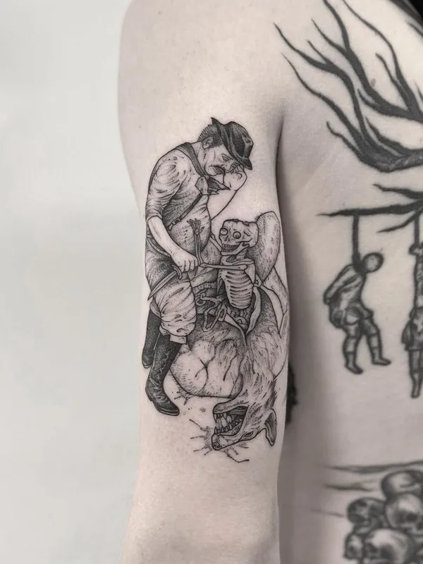 black blackwork татуировка на outer arm #72563 | Тату мастер weepandforfeit