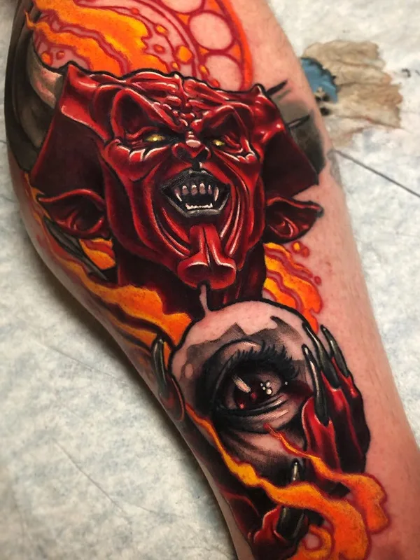 color realism tatouage sur calf #32334 | Artiste tatoueur Jeff Saunders