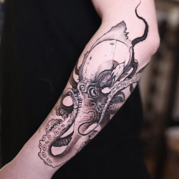Abstract tattoo by Konstantin Strokin in Miami