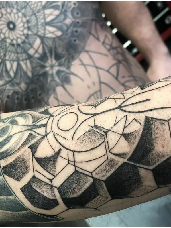 black and grey geometric tattoo on forearm #42000 | Tattoo Artist CultivarTattoo