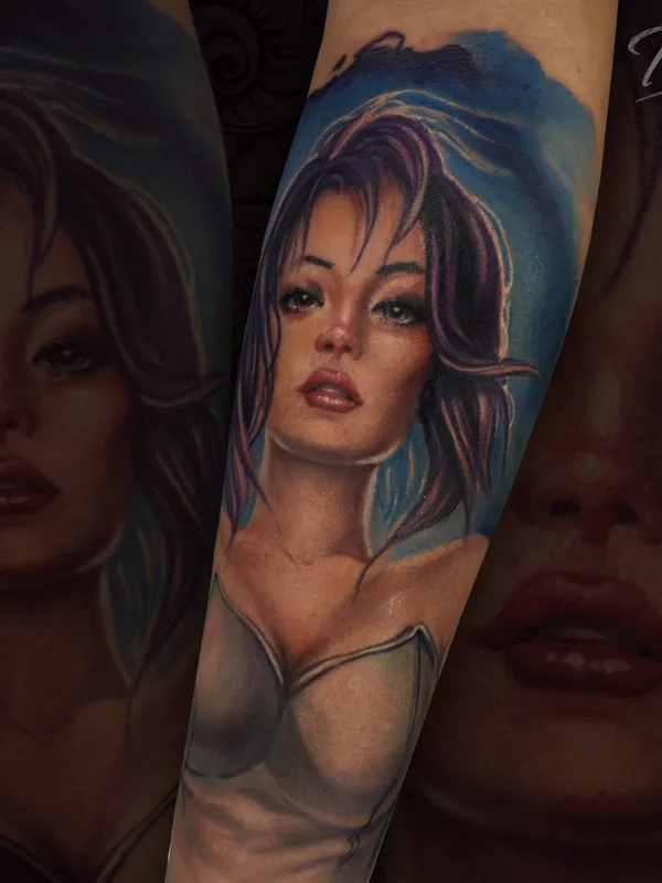 female color realism tatuaje en forearm #32616 | Tatuador Артем Новиков