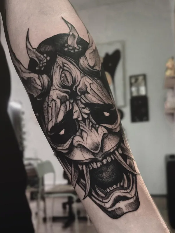 black and grey japanese татуировка на forearm #59298 | Тату мастер Стас Крас
