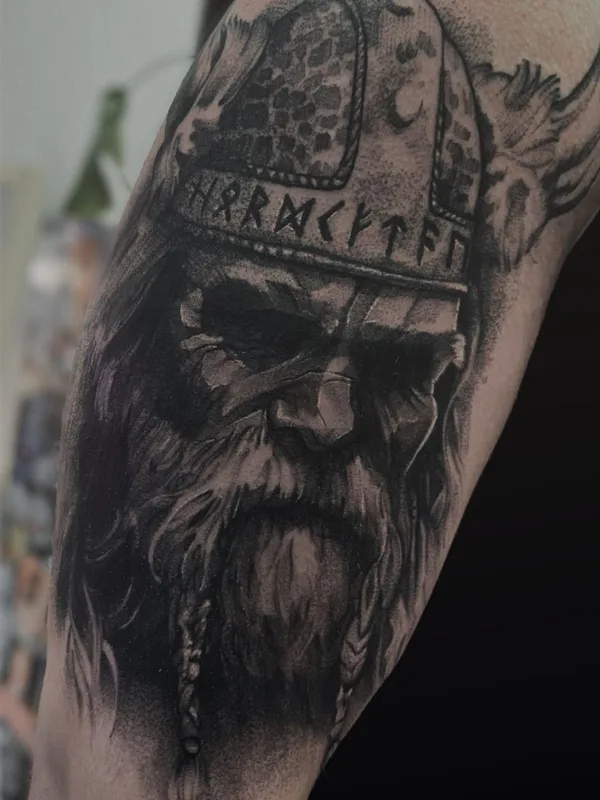 black and grey realism татуировка на bicep #59292 | Тату мастер Стас Крас