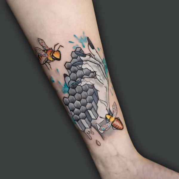 New School tattoo by Мария Фомичева in Moscow