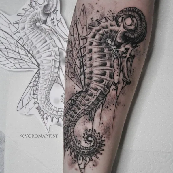 Graphic tattoo by Павел Ворон in Moscow