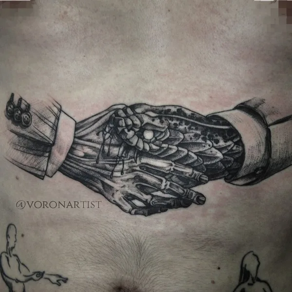 Graphic tattoo by Павел Ворон in Moscow