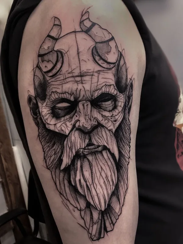 black sketch tatouage sur upper arm #43348 | Artiste tatoueur Степан Ломачинский