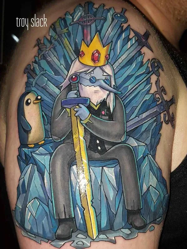 New School tattoo by Troy Slack