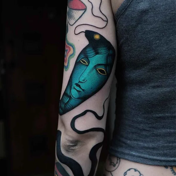Graphic tattoo by Aleksy Marcinow in Warszawa