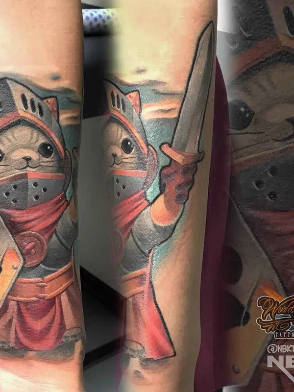 New School tattoo by Дмитрий Набока in Düsseldorf