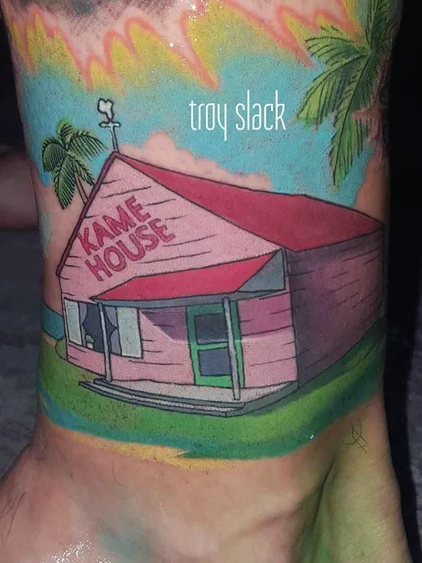 New School tattoo by Troy Slack