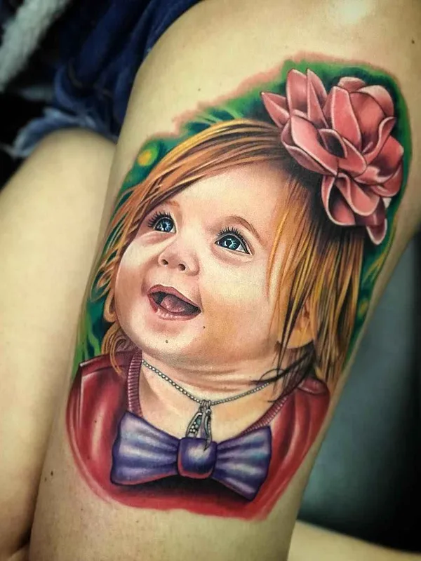 color realism tattoo on thigh #17552 | Tattoo Artist Roman Abrego