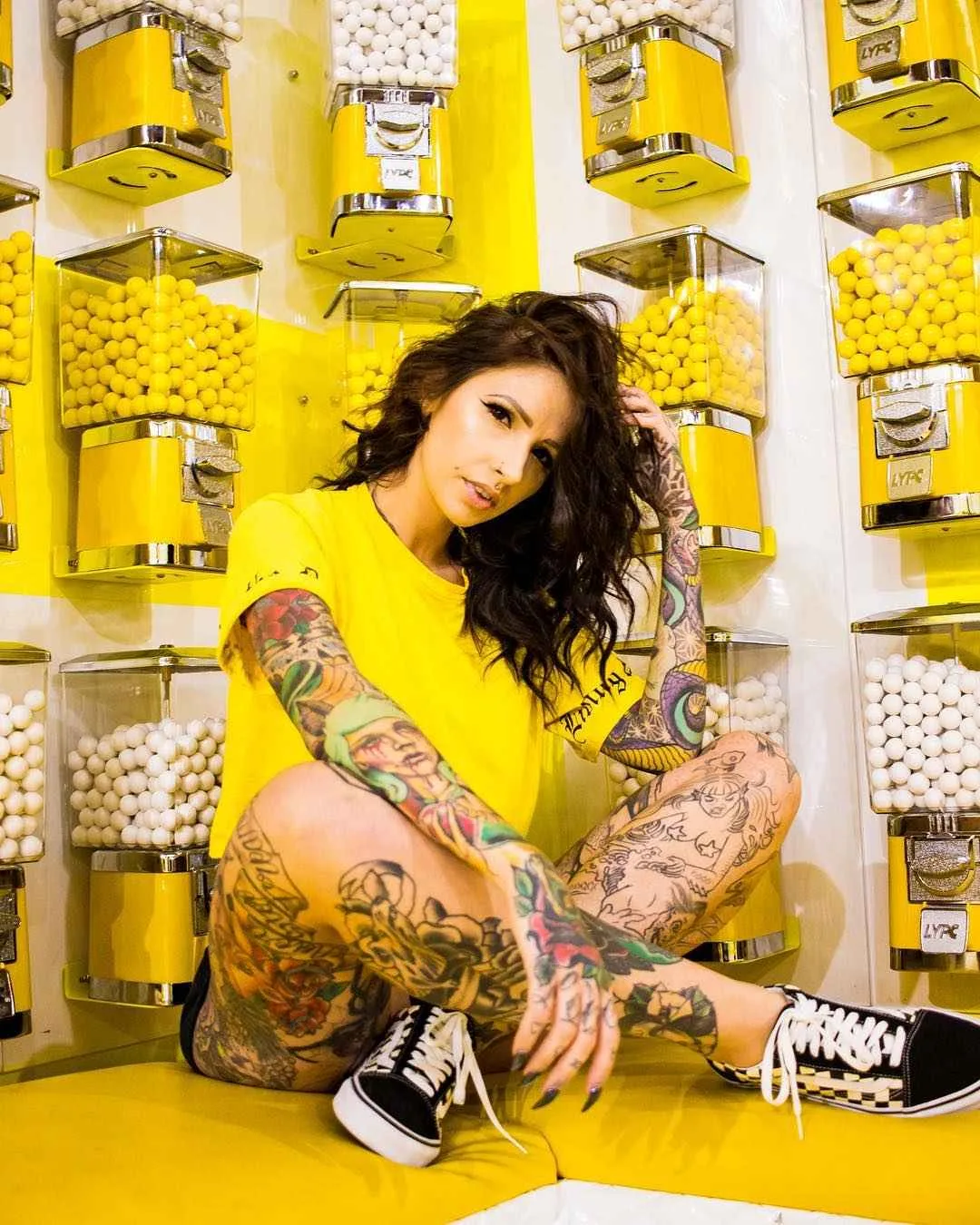 Тату модель Angela Mazzanti, альтернативная фото модель, татуированная девушка | США