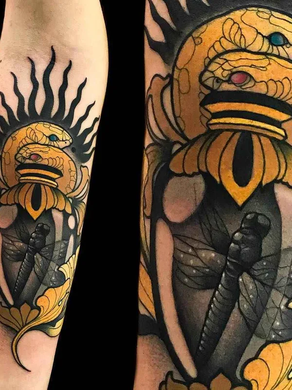 color neo traditional tatouage sur forearm #17493 | Artiste tatoueur Giulia Bongiovanni
