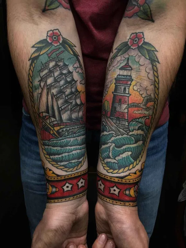 color traditional татуировка на forearm #16510 | Тату мастер Дмитрий Речной