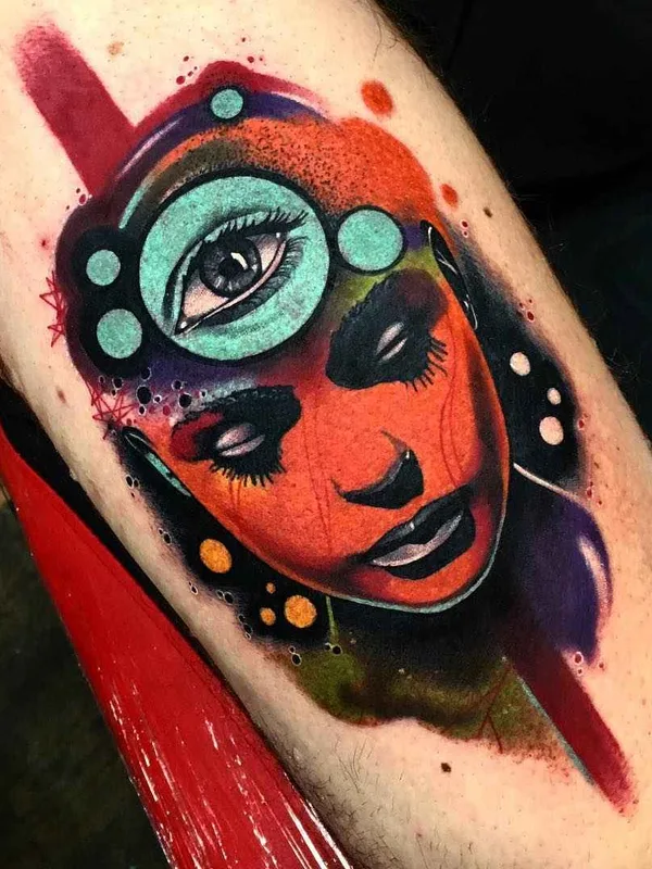 female color abstract 타투 부위 forearm #15593 | 타투이스트 Andrew Little Andy Marsh