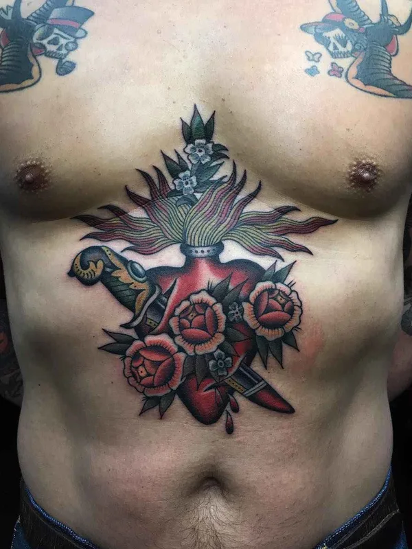 male color traditional татуировка на chest #16508 | Тату мастер Дмитрий Речной