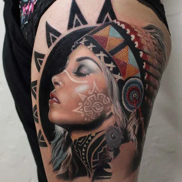Portrait tattoo by Monica Marino