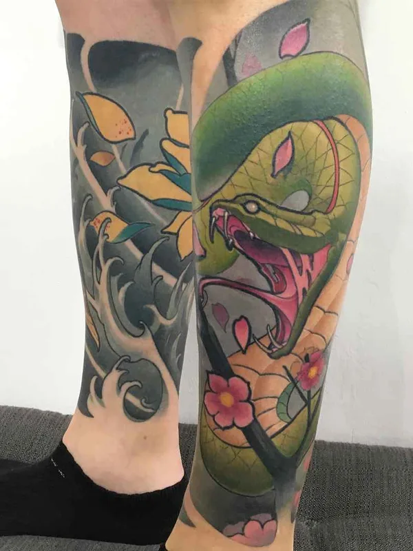 New School tattoo by Дмитрий Набока in Düsseldorf