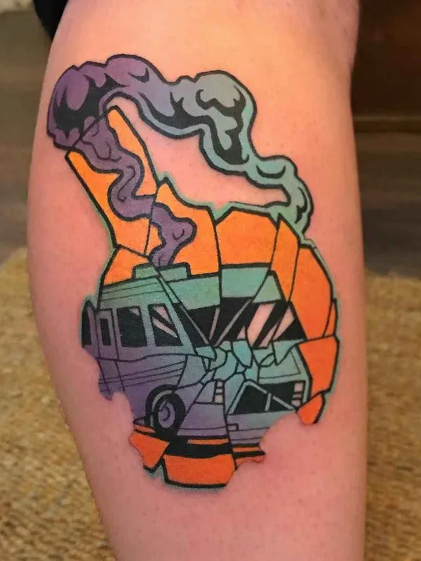 color illustrative Tatuaggio su calf #18247 | Tatuatore Gennaro Varriale