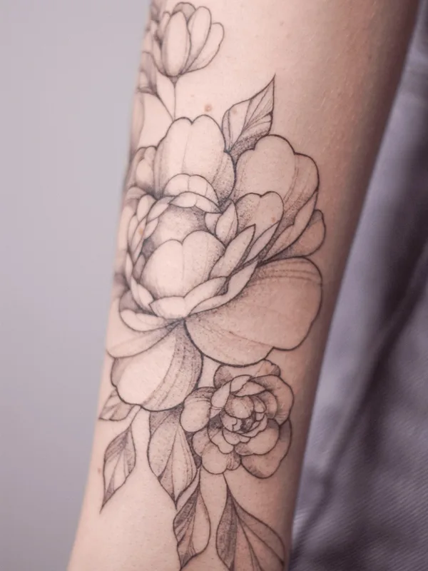 Graphic tattoo by Анастасия Шереметова in Tbilisi