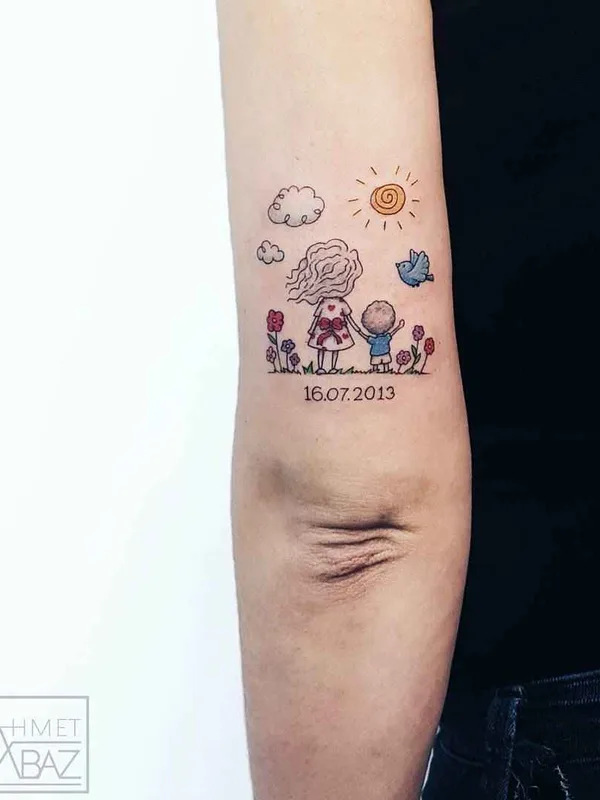female color miniature tatuaje en forearm #15539 | Tatuador Ahmet Cambaz