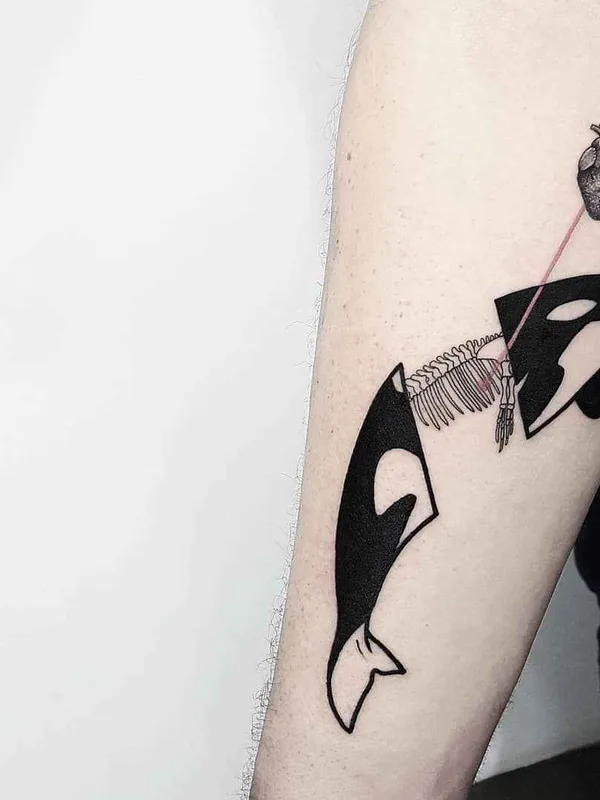 black and grey linework tatouage sur forearm #15405 | Artiste tatoueur Matteo Nangeroni