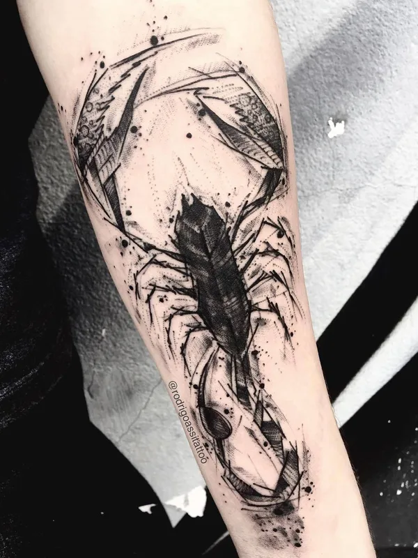 black and grey sketch 纹身 在 forearm #28695 | 纹身师 Rodrigo Assi