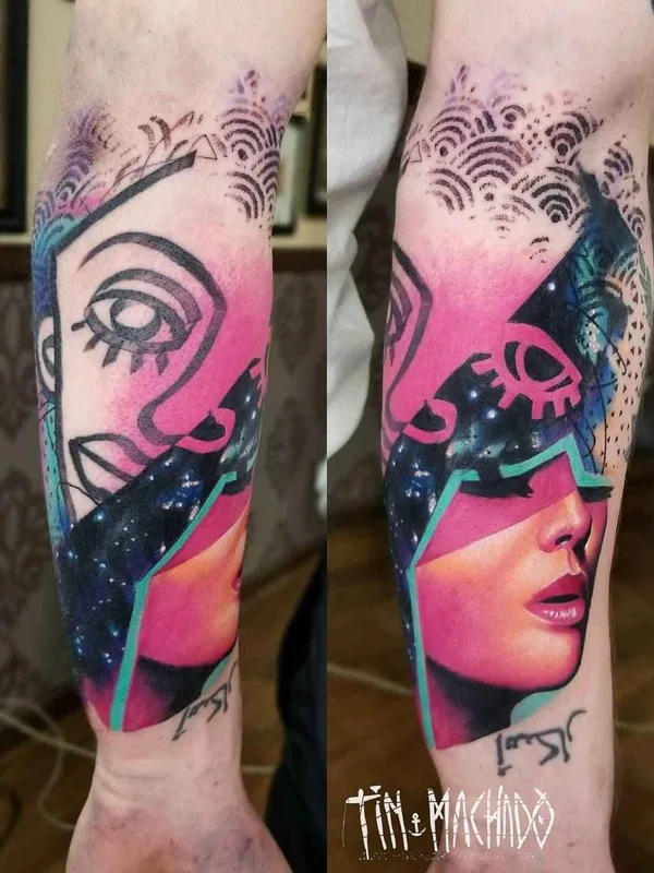 color abstract tattoo auf forearm #15830 | Tätowierer Tin Machado