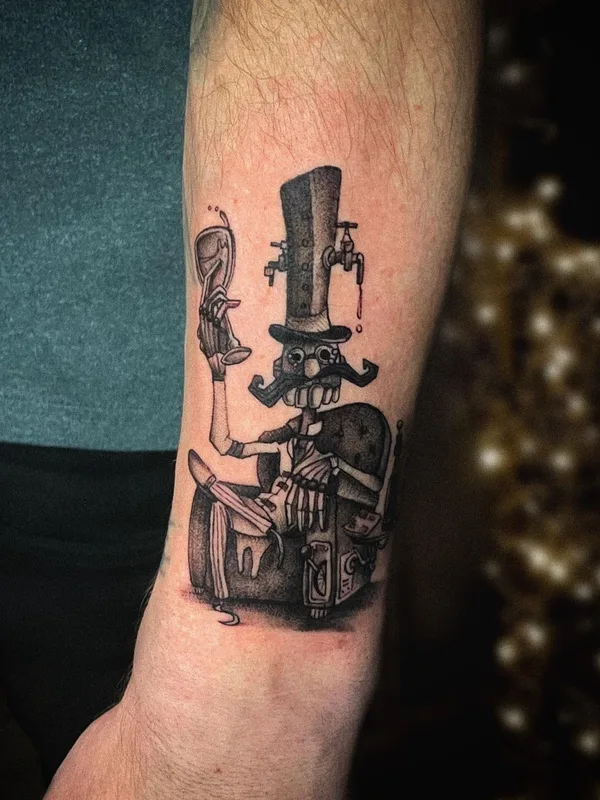 black and grey blackwork татуировка на forearm #52432 | Тату мастер Юлия Штильман