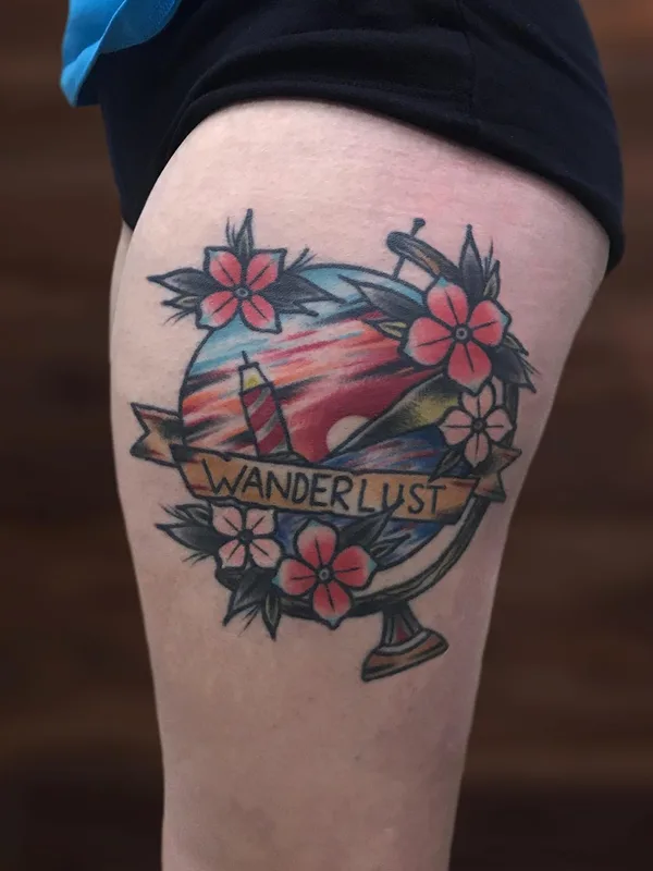 color neo traditional татуировка на thigh #52461 | Тату мастер Максим Чебатько