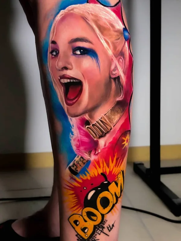 female color realism татуировка на calf #52485 | Тату мастер Julia TESL