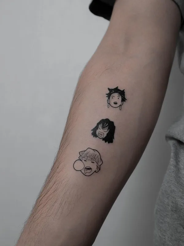 black anime tattoo on forearm #52546 | Tattoo Artist Лера Шевцова