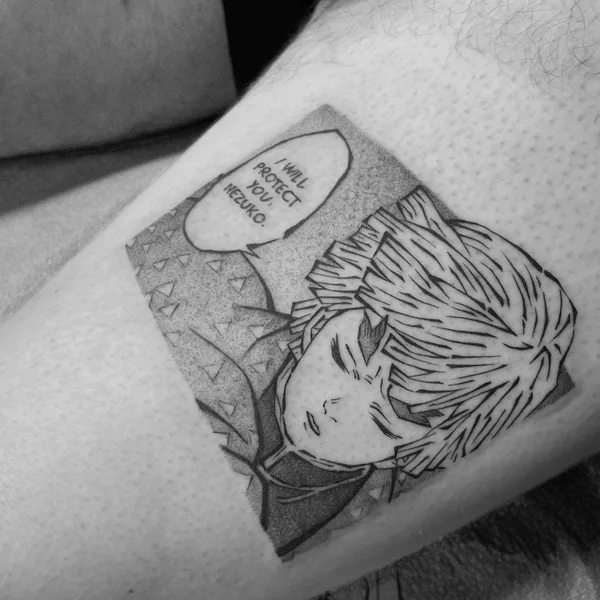 Anime tattoo by Cazr Killz in Los Angeles