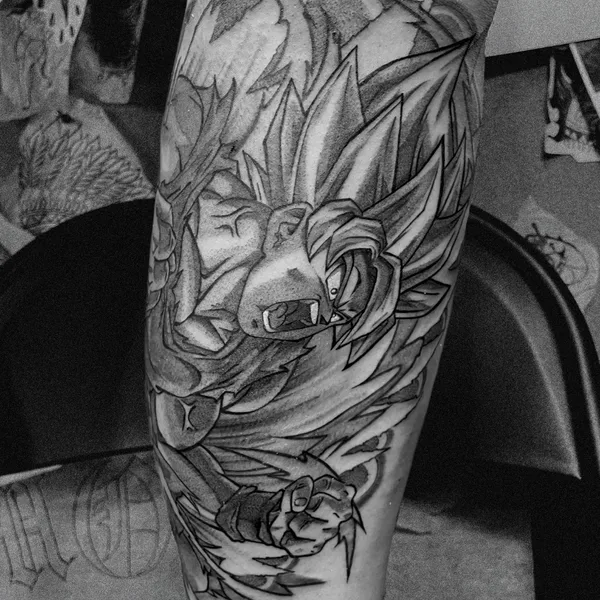 Anime tattoo by Cazr Killz in Los Angeles