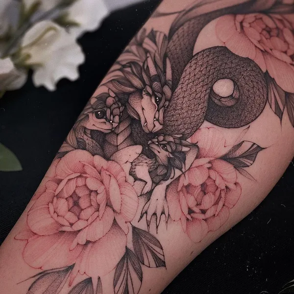 Feminine tattoo by Варвара Романчук in Moscow