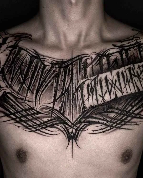 male black blackwork 타투 부위 chest #19672 | 타투이스트 YZTATTOO BBK