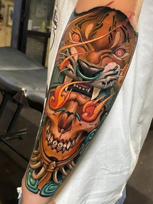 color japanese tattoo auf forearm #39313 | Tätowierer FEDE GAS TATTOO